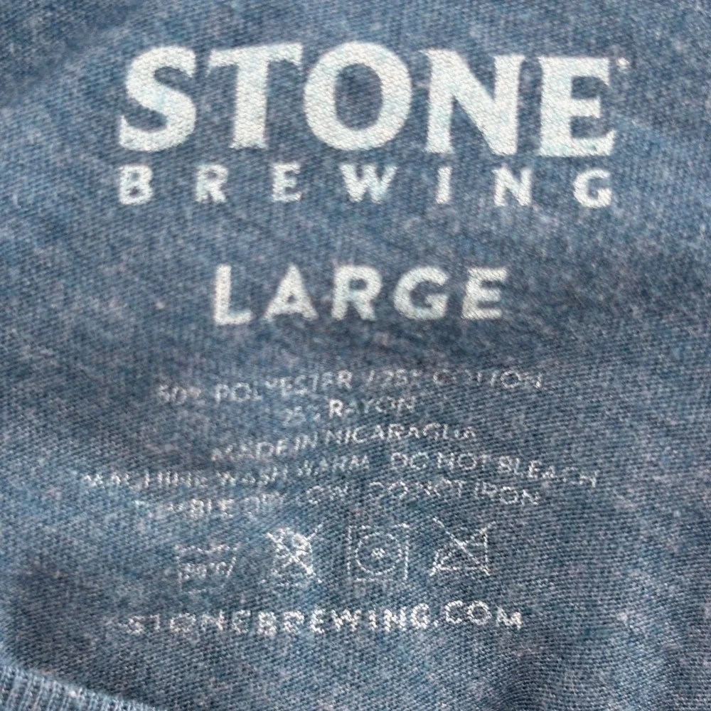 Stone Brewing Gargoyle Sunset Graphic T Shirt Mens Large Heather Blue